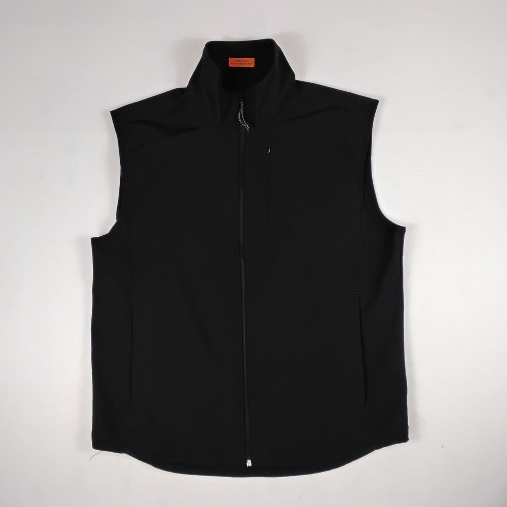 St Johns Bay Performance Vest Mens Large Black Full Zip Water Resistant